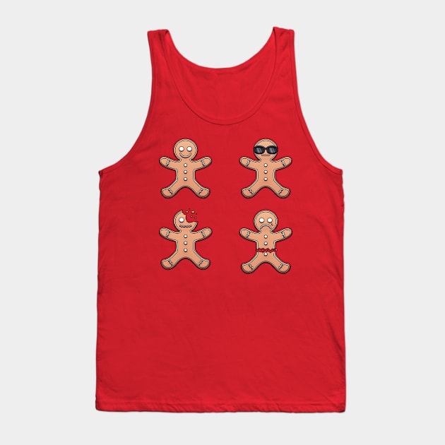 Funny Gingerbread Man Cartoon Sticker Pack Tank Top by TheMaskedTooner
